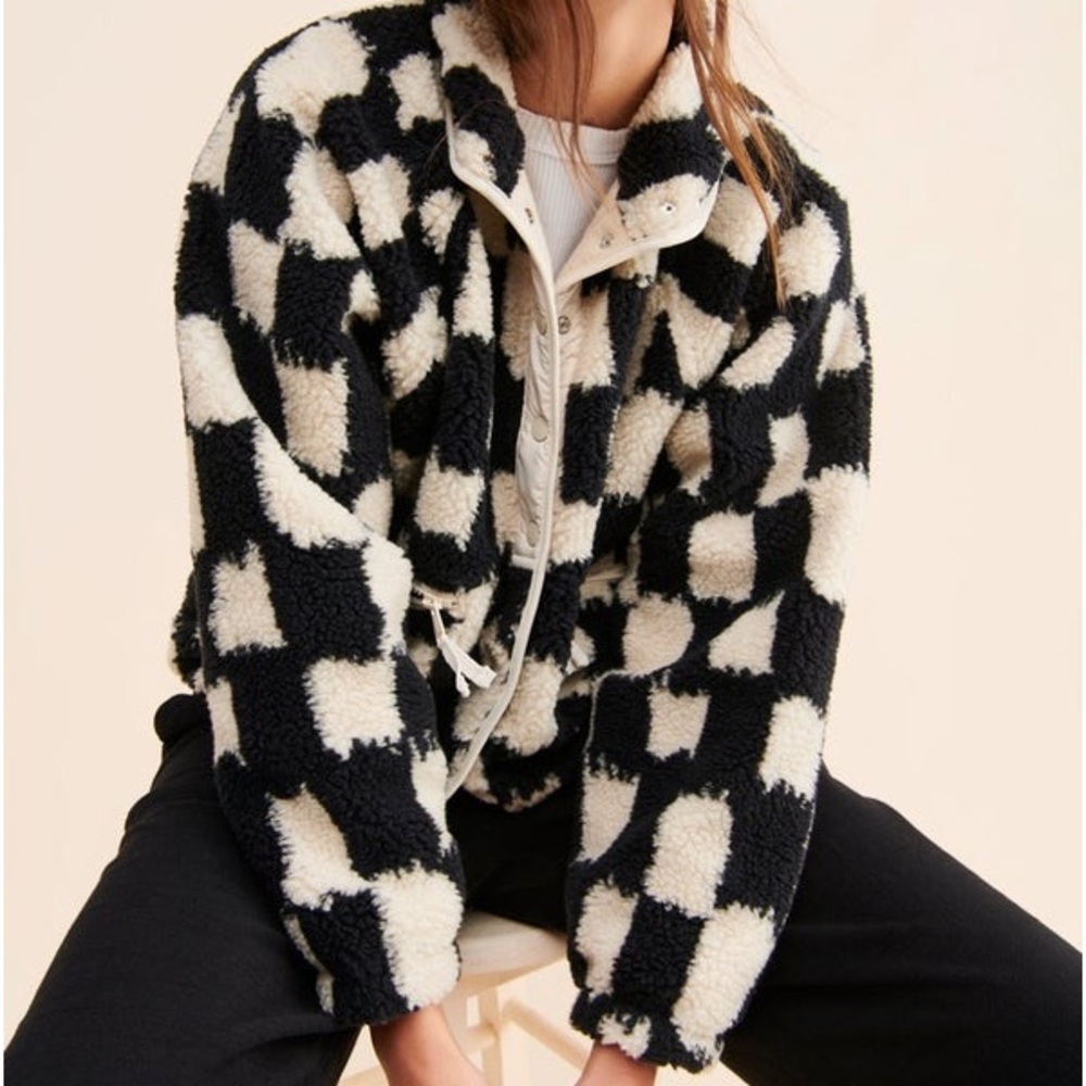 Free people hit the slopes jacket in black check